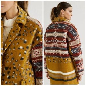 Anthropologie Pilcro faux fur boho jacket
